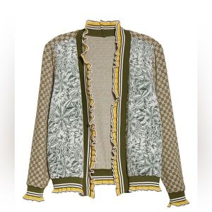 Anna Sui Jungle Gardenia Jacquard Cardigan sz. Petite
